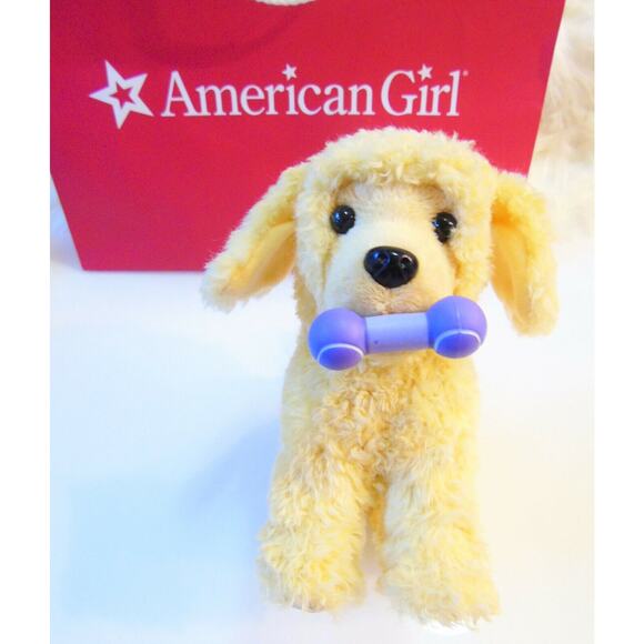 American Girl Doll Poseable APRICOT POODLE DOG Plush Pet Toy Magnetic Bone BAg! - Picture 3 of 11